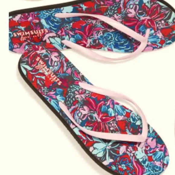 Adorable, Swimsuits for All floral flip flops❤️nwt - Picture 1 of 3